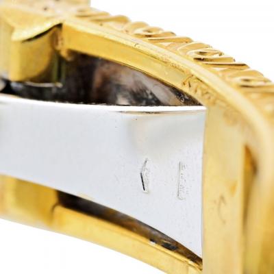 Buccellati Buccellati 18K Two Tone Macri Capri 7 Round Green Emerald Bangle Bracelet