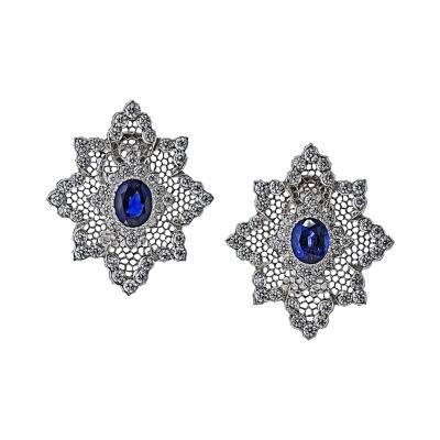  Buccellati Buccellati 18K White Gold Sapphire And Diamond Earrings