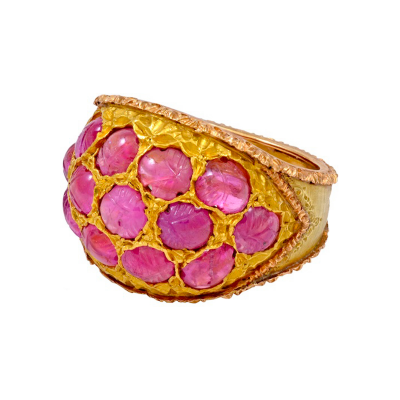  Buccellati Buccellati 18kt Gold and Carved Ruby Ring