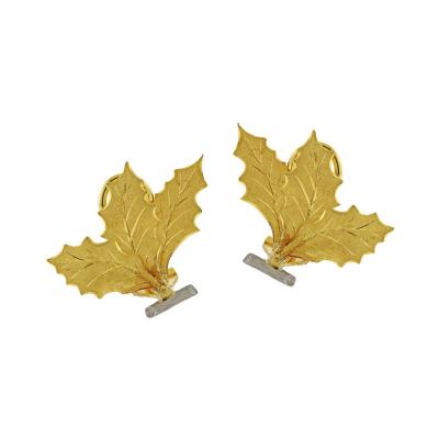  Buccellati Buccellati Foglia Cardo Gold Leaf Earrings
