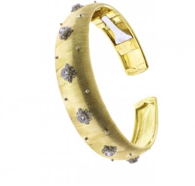  Buccellati Buccellati Macri Classica Cuff with Diamonds in Yellow Gold