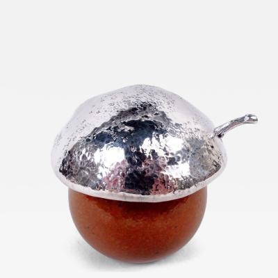  Buccellati Buccellati Modern Sterling Silver Murano Glass Mushroom Jam Pot