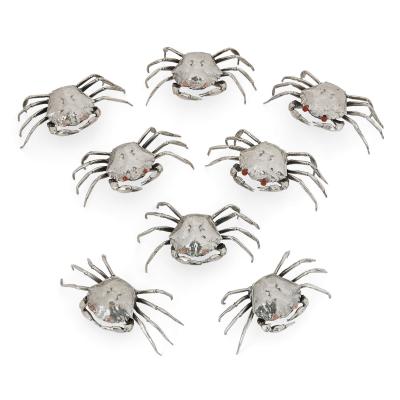 Buccellati Set of Eight Italian Silver Crab form Boxes by Buccellati