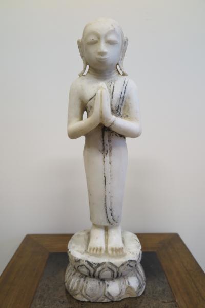  Buddha Buddhism 19th Century Alabaster Burmese Buddhist Statue