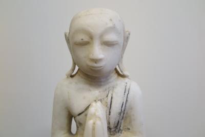  Buddha Buddhism 19th Century Alabaster Burmese Buddhist Statue