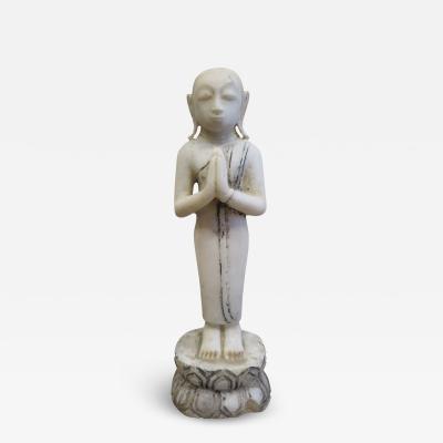  Buddha Buddhism 19th Century Alabaster Burmese Buddhist Statue