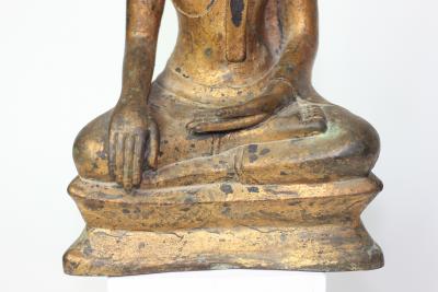  Buddha Buddhism Antique Thai Bronze Seated Buddha in Sukhothai style 19th century
