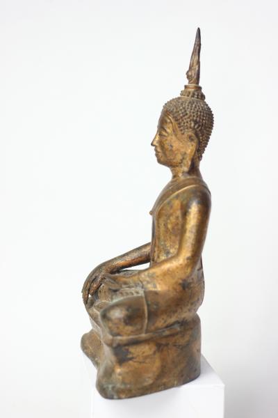  Buddha Buddhism Antique Thai Bronze Seated Buddha in Sukhothai style 19th century
