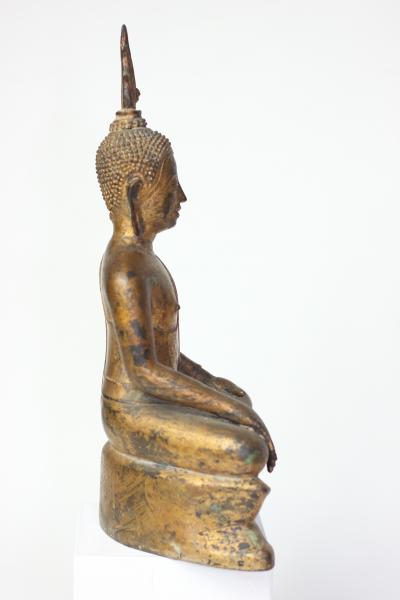  Buddha Buddhism Antique Thai Bronze Seated Buddha in Sukhothai style 19th century