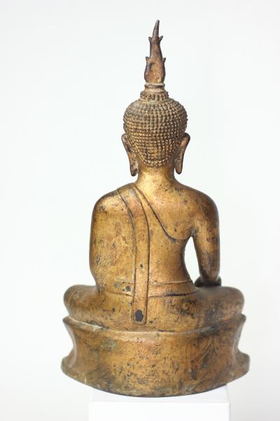  Buddha Buddhism Antique Thai Bronze Seated Buddha in Sukhothai style 19th century