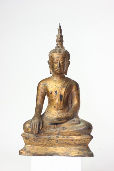  Buddha Buddhism Antique Thai Bronze Seated Buddha in Sukhothai style 19th century