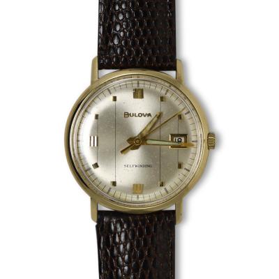  Bulova 14K Yellow Gold Vintage Bulova Auto Wristwatch