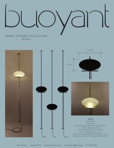  Buoyant NYC FISHER Stones Sconce Pendant