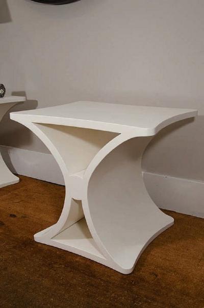  Burden A Pair of Contemporary X Form End Tables in the manner of Jean Michel Frank