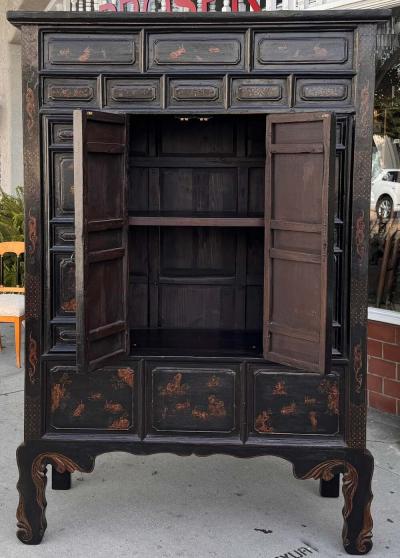  Burton Ching Ltd 18th C Style Chinese Ming Chinoiserie Cabinet by Burton Ching