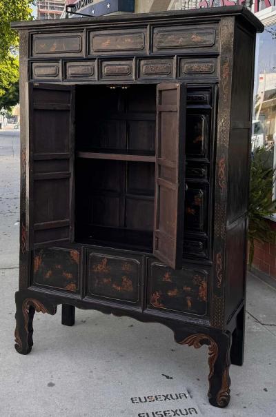  Burton Ching Ltd 18th C Style Chinese Ming Chinoiserie Cabinet by Burton Ching