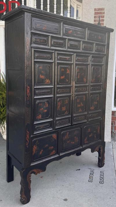  Burton Ching Ltd 18th C Style Chinese Ming Chinoiserie Cabinet by Burton Ching
