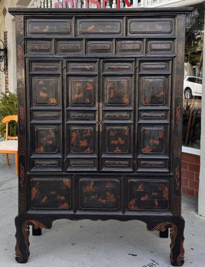  Burton Ching Ltd 18th C Style Chinese Ming Chinoiserie Cabinet by Burton Ching