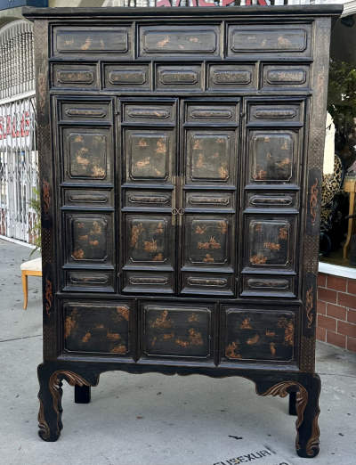  Burton Ching Ltd 18th C Style Chinese Ming Chinoiserie Cabinet by Burton Ching