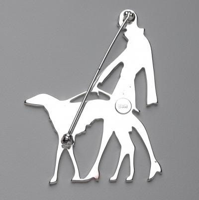  Butler Wilson Butler Wilson Woman Walking Her Dog Brooch