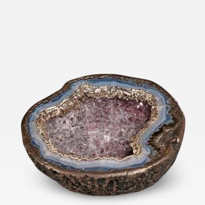  Bvlgari Bulgari BULGARI SILVER MOUNTED AMETHYST GEODE QUARTZ