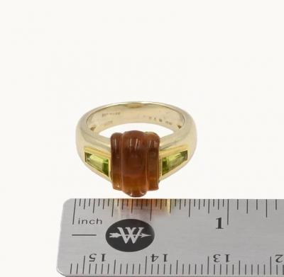  Bvlgari Bulgari BULGARI VINTAGE CITRINE AND PERIDOT 18K GOLD RING CIRCA 1980S