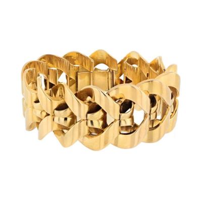  Bvlgari Bulgari BVLGARI 18K ROSE GOLD HEAVY LINK WEAVE BRACELET