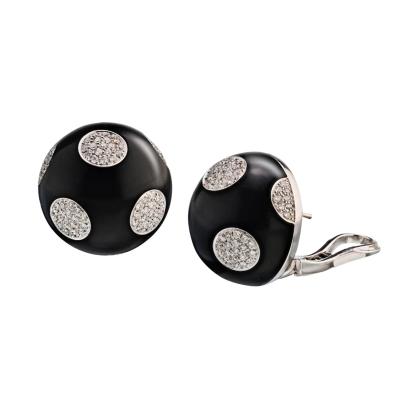  Bvlgari Bulgari BVLGARI 18K WHITE GOLD GIANNI ENIGMA POLKA DOT 1 56CTS EARRINGS