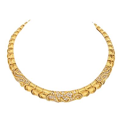  Bvlgari Bulgari BVLGARI 18K YELLOW GOLD 5 00CTTW DIAMOND CHOKER NECKLACE