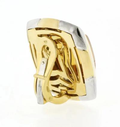  Bvlgari Bulgari BVLGARI 18KT YELLOW AND WHITE GOLD PYRAMID CITRINE EARRINGS