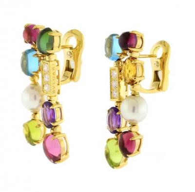 Bvlgari Bulgari Bulgari Allegra Multi color Gemstone Double Row Drop Earrings