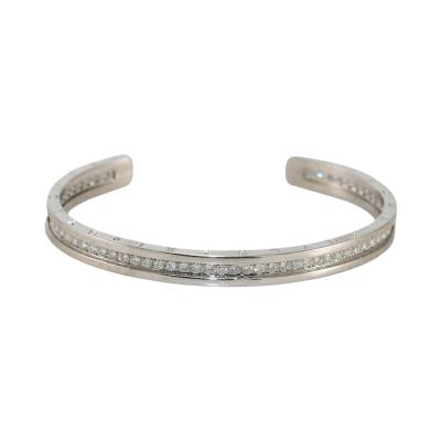  Bvlgari Bulgari Bulgari B Zero 18k White Gold Diamond Bangle Bracelet 1 51TDW