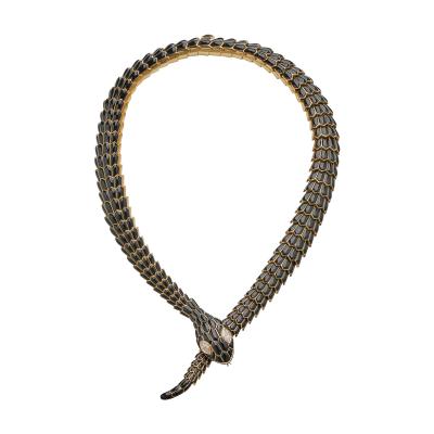  Bvlgari Bulgari Bulgari Black Mamba Black Onyx Serpenti Snake Necklace