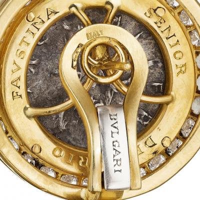  Bvlgari Bulgari Bulgari Monete Diamond and Silver Coin Earrings