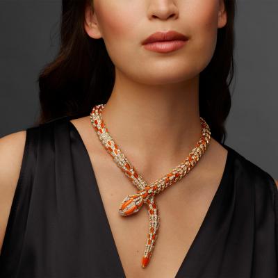  Bvlgari Bulgari Bulgari Serpenti Coral and Diamond Necklace