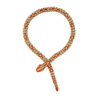  Bvlgari Bulgari Bulgari Serpenti Coral and Diamond Necklace