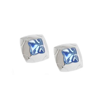  Bvlgari Bulgari Bvlgari 18 Karat White Gold Pyramid Topaz Earrings