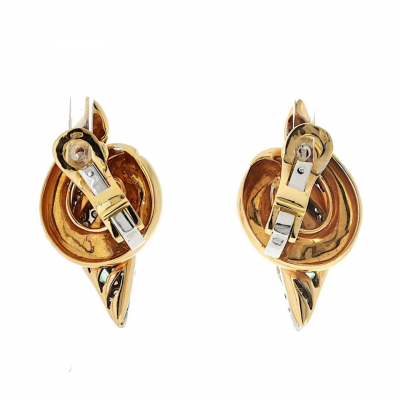 Bvlgari Bulgari Bvlgari 18K Rose Gold Serpent Diamond And Emerald Earrings