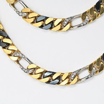  Bvlgari Bulgari Bvlgari 18K Two Tone Vintage Diamond Link Necklace