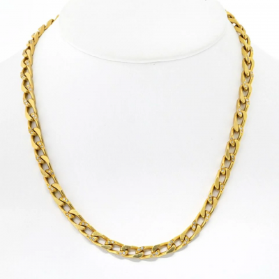  Bvlgari Bulgari Bvlgari 18K Yellow Gold 1960s Diamond Link 18 inches Necklace