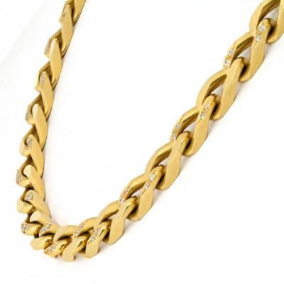  Bvlgari Bulgari Bvlgari 18K Yellow Gold 1960s Diamond Link 18 inches Necklace