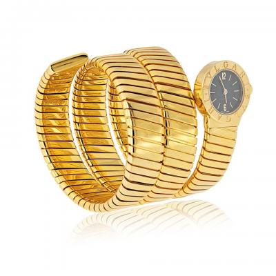  Bvlgari Bulgari Bvlgari 18K Yellow Gold BB 19 1T Vintage Serpenti Black Dial Watch