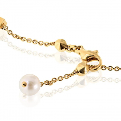  Bvlgari Bulgari Bvlgari 18K Yellow Gold Lycea Pearl Chain 33 Inches Long Necklace