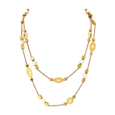  Bvlgari Bulgari Bvlgari 18K Yellow Gold Lycea Pearl Chain 33 Inches Long Necklace