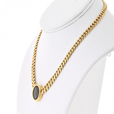  Bvlgari Bulgari Bvlgari 18K Yellow Gold Monete Coin 4 BC Sicilian Greek Necklace