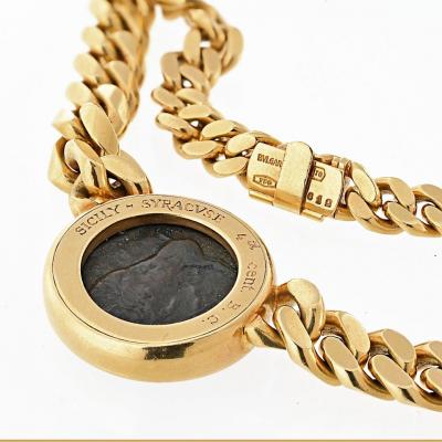  Bvlgari Bulgari Bvlgari 18K Yellow Gold Monete Coin 4 BC Sicilian Greek Necklace