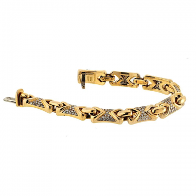  Bvlgari Bulgari Bvlgari 18K Yellow Gold Parentesi Diamond Link Bracelet