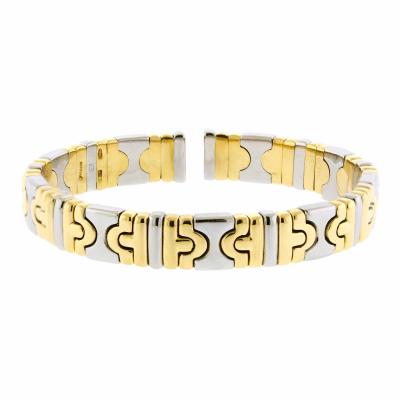  Bvlgari Bulgari Bvlgari 18K Yellow Gold Stainless Steel Vintage Parentesi Cuff Bracelet