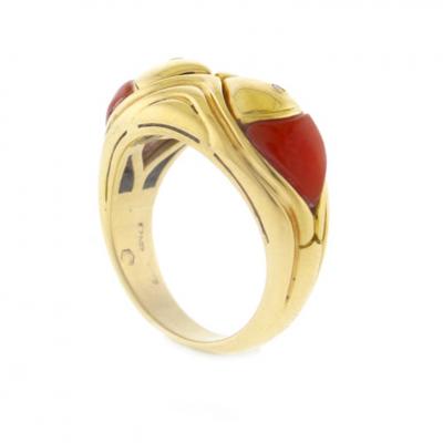  Bvlgari Bulgari Bvlgari Coral and Diamond Fish Ring