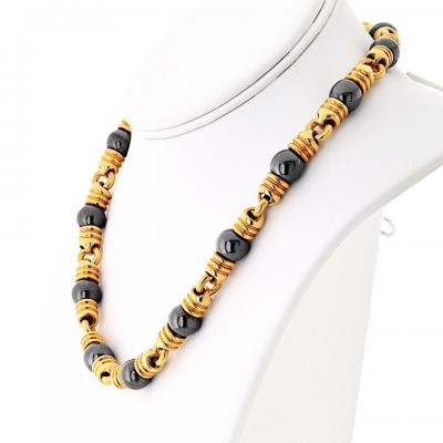  Bvlgari Bulgari Bvlgari Hematite 18K Yellow Gold Ganico Hematite 42cm Long Necklace